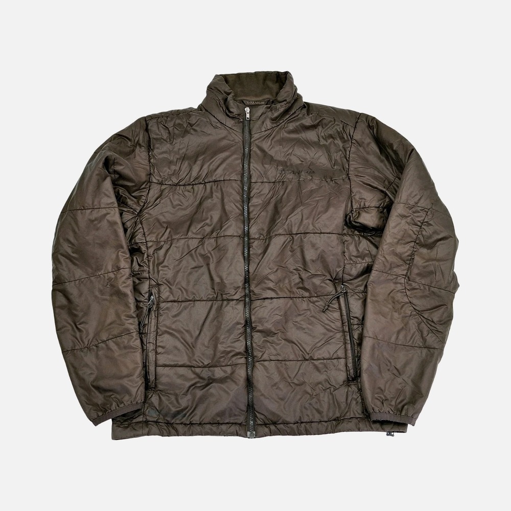 Columbia Titanium Interchange Jacket Mens Large Brown Puffer Full Zip Hiking